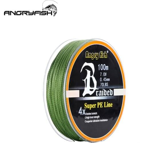 Angryfish 4 Strands 100m Braided Fishing Line Super PE Line Multifilament Fishing Line Smooth
