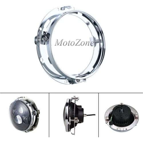 Motorcycle 7 Inch Round Headlight Mounting Bracket 7" Head Lamp Support Ring Suit For Harley FLD Touring Softail Dyna