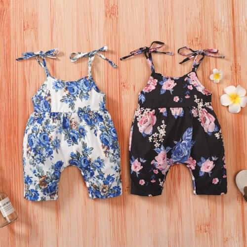 0-18M Baby Summer Clothing Newborn Baby Girls Floral Romper Fashion Sleeveless Romper Cotton Casual Jumpsuit