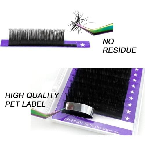 LAKANAKU 8-18mm All Szie Eyelash Extension Supplies Individual Lashes Tray Premium Volume Eyelashes D Curl Cilios for Eye Beauty