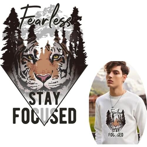 The Wolf Stickers Iron On Patches For Clothing animal Badges Clothes Winter Patch Jeans Washable Decoration Heat Transfer Parche