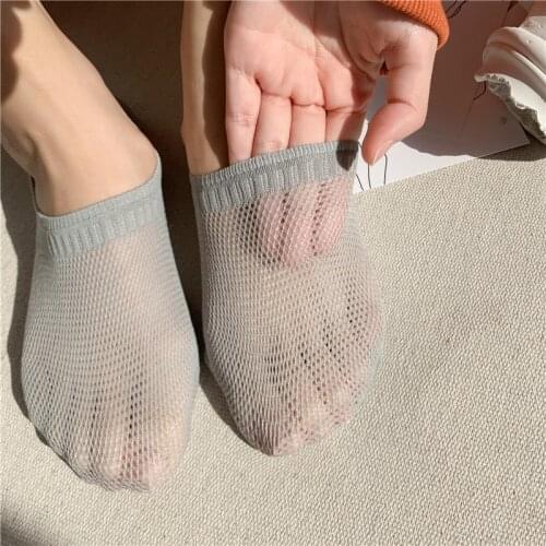 Socks Slippers 2020 Spring Summer Fashion Comfortable Non-slip Mesh Women Socks Slippers Cotton Motion Invisible Socks Female