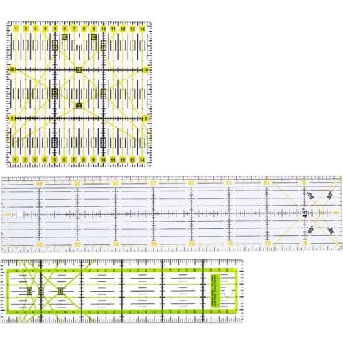 2020 New 3pcs Clear Quilting Yardstick Rulers Patchwork Sewing Ruler Cutting Tool Set Craft DIY