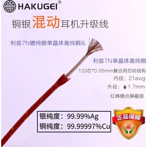 Mixed copper and silver shield upgrade the headset wire core 133 core 21awg OD: 1.7mm