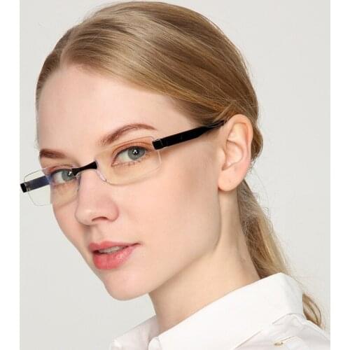 Anti Blue Light Reading Glasses Men Women Rimless Presbyopic Eyeglasses Hyperopia Eyewear Diopter +1.0 1.5 2.0 2.5 3.0 Unisex