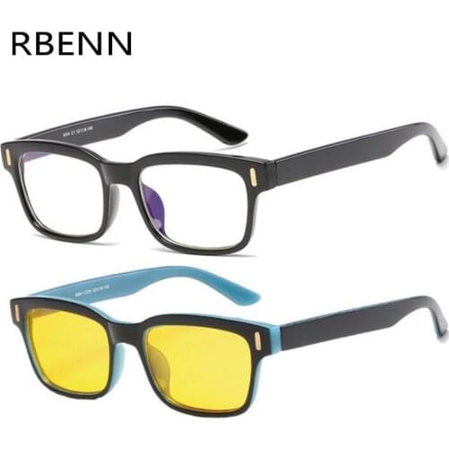 RBENN Anti Blue Rays Computer Glasses Men Women Blue Light Blocking Gaming Glasses Anti-fatigue Eyewear With Yellow Lense