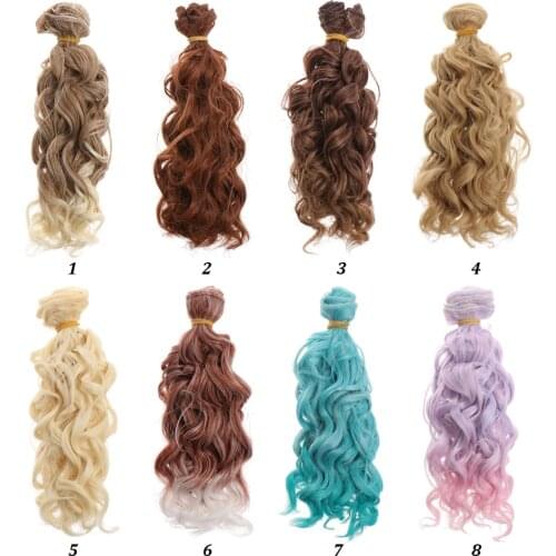 15*100cm Fashion 1/6 1/4 1/3 Screw Periwig Curly Wigs Doll Hair Curly Wigs Doll Hair Mini Tresses High-Temperature Toy Toupee