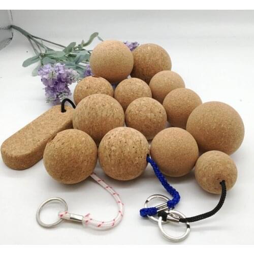 Portable 5.3cm Diameter Diving Rowing Boat Beach Fishing Cork Ball Key Rings for Home