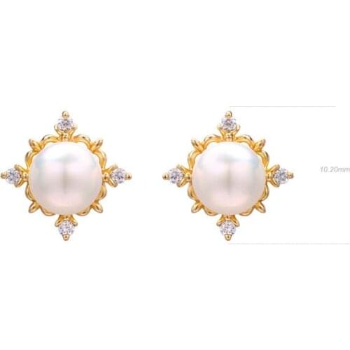 S925 Sterling Silver Natural Pearl Ins Style Snow Star Pearl Earrings Fashion Jewelry for Women Free Shipping MeibaPJ FS