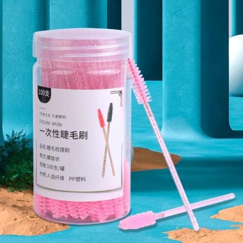 Colorful eyelash brush makeup brush disposable eyebrow brush portable small comb beauty eyelash auxiliary tool spiral brush