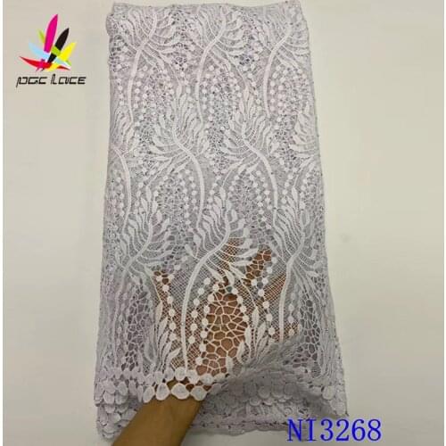 Cord Lace Dress Styles Aso Ebi Guipure Fabric Cotton Chemical Water Soluble Guipure Stones Rhinestone High Quality 2020 Style