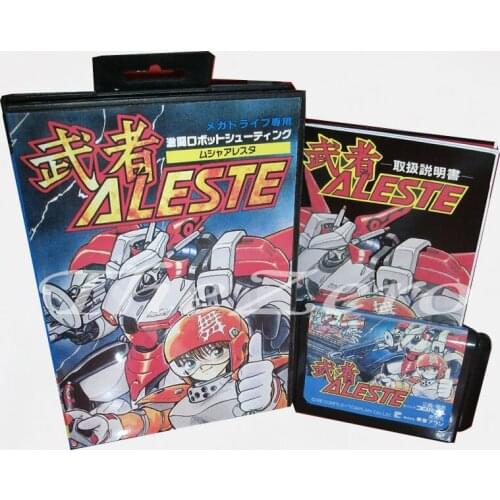 Memory Card Aleste With Box and Manual Book for 16 bit Megadrive MD Video Game Card for Sega Mega Drive Genesis mortal
