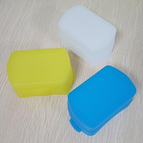 3 Colors (Blue White Yellow) Camera Flash Diffuser SoftBox For Canon 580EX Speedlite Flash Light Soft Box Accessories