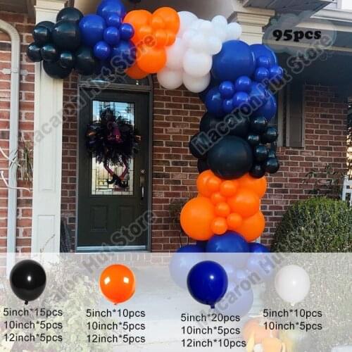 Halloween Decor Matte Orange Dark Blue Balloons Garland Arch Kit Wedding Pumpkin Decoration Baby Shower Birthday Party Supplies