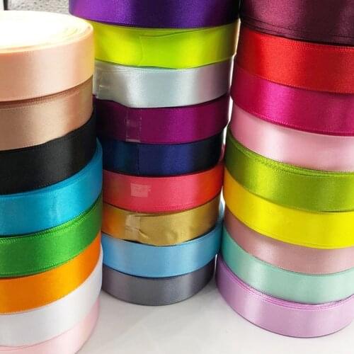 Upick Lot color 5/8'' 15 mm Satin ribbon appliques wedding Decoration DIY craft/sewing/party 25y