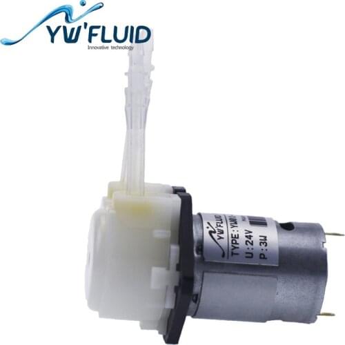 YWfluid 12V/24v mini peristaltic pump with DC motor for liquid dispensing