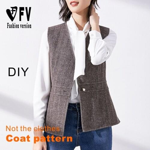 Ladies double-sided cashmere waistcoat pattern 1:1 physical drawing design drawing hand-stitched drawing BWT-100