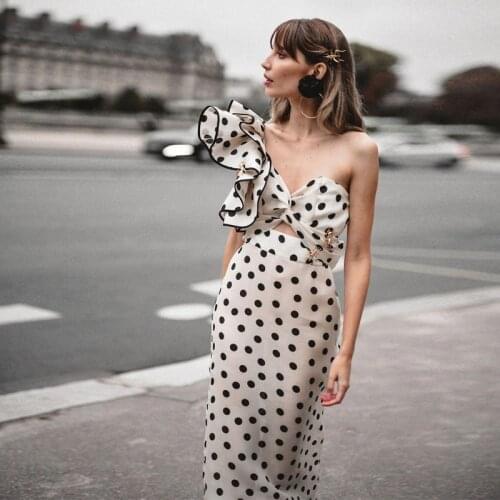 European Runway Designer Luxury Dress 2021 New Women Summer Ladies High Quality Sexy 50s Retro Vintage Polka Dots Party Vestido