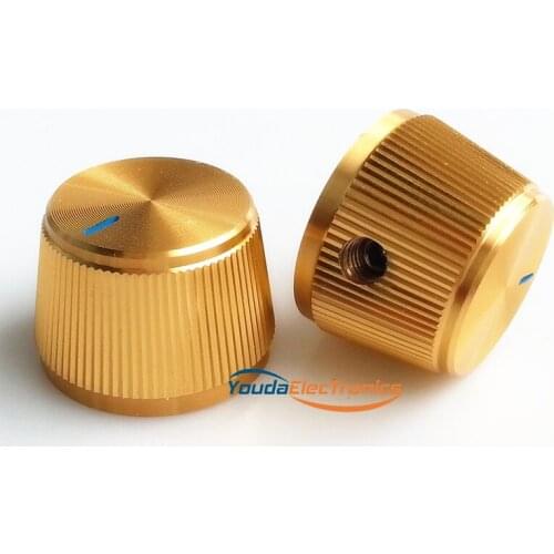 1PC 22X15mm Gold color Aluminium Volume Tone Knobs Potentiometer Control Knobs 6.0mm Volume switch Knob