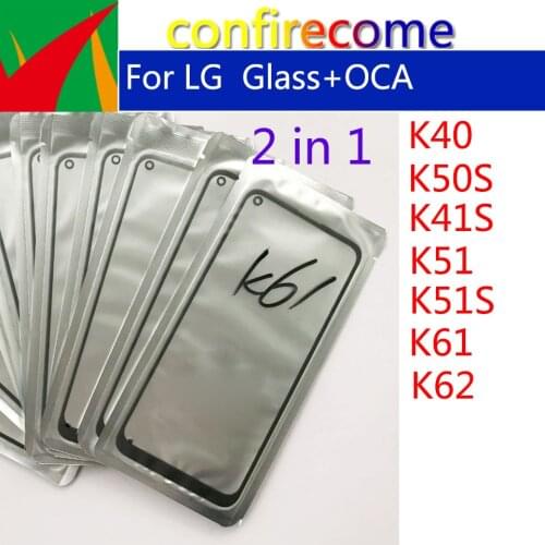 10Pcs\Lot For LG K40 K50S K41S K51 K51S K61 K62 LCD Front Touch Screen Lens Glass With OCA Glue Replacement