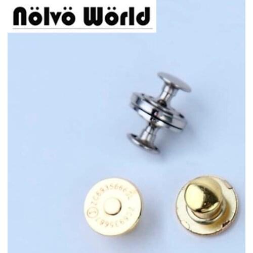 100sets 14*2mm hung plating powerful magnetic Round snap buttons,powerful thin buttons with 2 caps clasp fastener