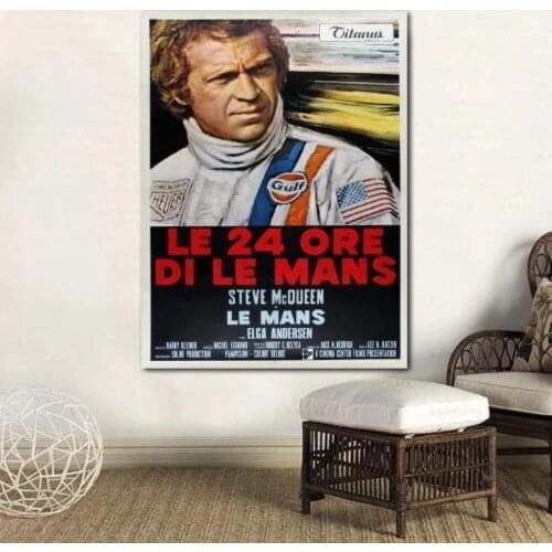 24 Hours Of Le Mans Movie Star Poster Print On Canvas Painting Wall Art Picture For Living Noom Home Decoration Frameless