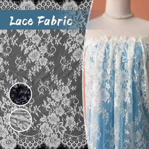 300CM/Lot Multicolor High Quality French Eyelash Lace Fabric Wide 72CM Handmade DIY Wedding Dress Clothes Curtain Accessories