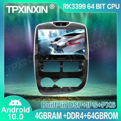 4+64GB Android 10.0 For Renault Clio 2013 2014 2015 Car GPS Navigation Player Car Multimedia Player Head Unit Tape Recorder IPS