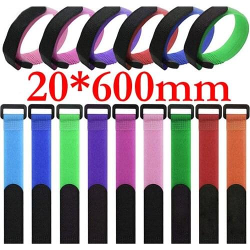 5PCS 2X60CM Customizable Reverse Buckle Velcros Magic Nylon Elastic Band Cable Ties Velcroing Straps Sticky Fastener Tape