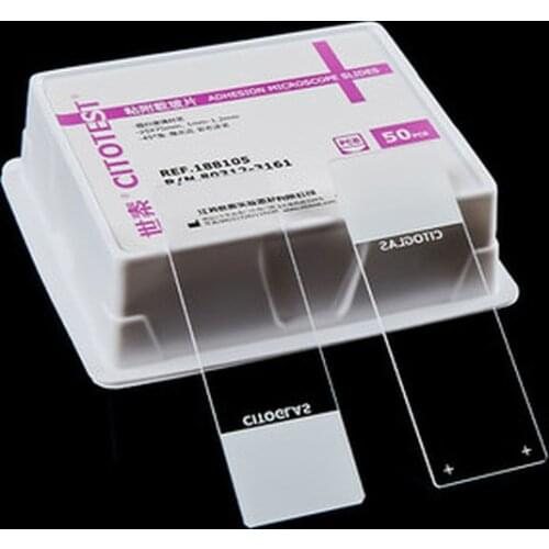 50pcs Positive Charge Treated Surface Adhesion Microscope Slides Microscope Glass Slices