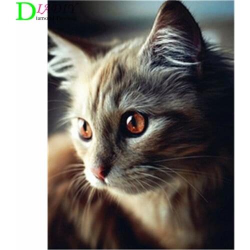 NEW Full Square Diamond Painting Cat 5D Diy Diamond Embroidery Animal Mosaic Picture Of Rhinestone Home Decoration Girl Hobby
