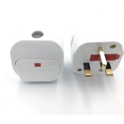 UK 13A 3 Pin AC Electrical Power Wiring Male Plug Socket With Led Switch Detachable Extension Cord Plug Type G Adapter With Fuse