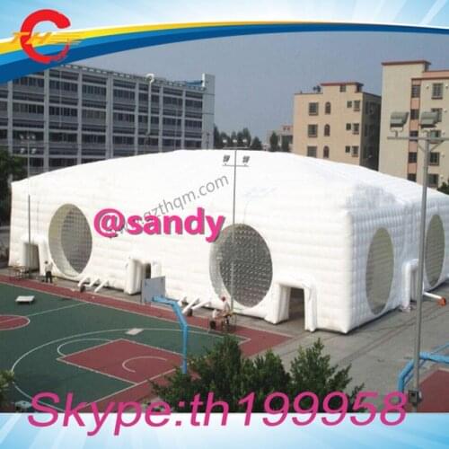 Free air ship to door,20x10x5mH white inflatable cube marquee,outdoor giant inflatable party weddding tent