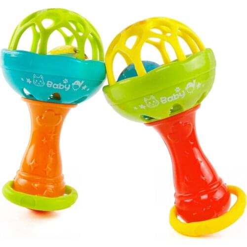Baby Rattles Toys Intelligence Grasping Gums Plastic Hand Bell Rattle Funny Educational Mobiles Toys Baby Crib Toys 0-12 Months