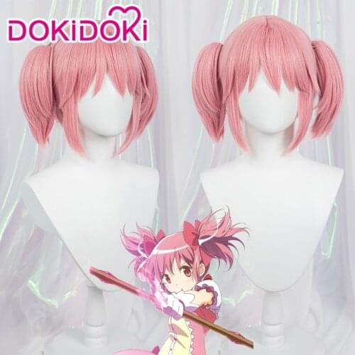 DokiDoki Anime Puella Magi Madoka Magica Cosplay Wig Kaname Madoka Women Pink Hair Kaname Madoka Wig