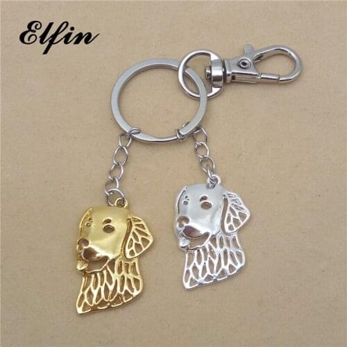 Elfin Trendy Golden Retriever Keychain Fashion Animal Pet Dog Memorial Jewellery Key Chain Women Men Pet Lover Key Ring