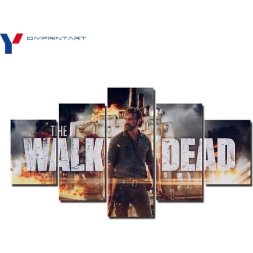 The Walking Dead Rick Grimes 5 Pieces Fashion Wall Art Wall Pictures for Living Room A0100