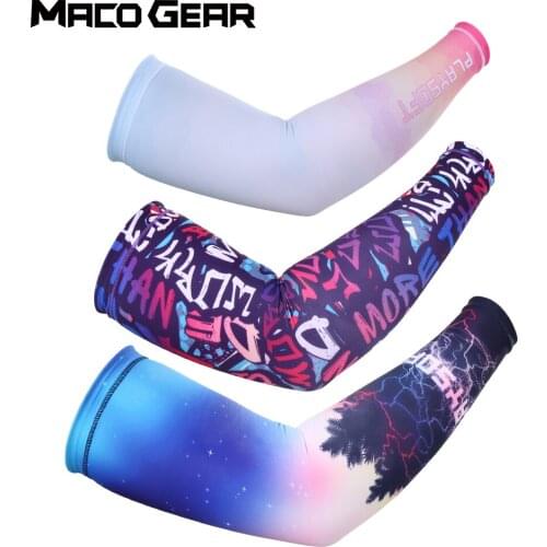 Compression Arm Sports Sleeves Cycling Arm Warmers Cover Sun Protection Running Volleyball Basketball Armbands Cuff Men Women