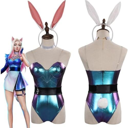 LoL KDA Cosplay Costume Bunny Girls Jumpsuit Outfits Halloween Carnival Suit