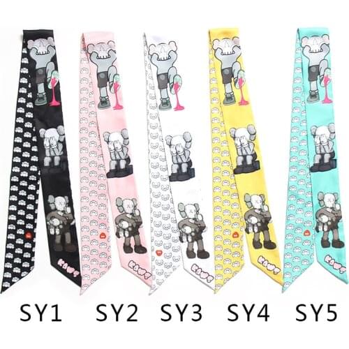 Sesame Street Dolls Printed 5*100cm Small Scarf Bag Strap Scarfs Women Fashion Decoration Scarves Bag Accessories Ribbon