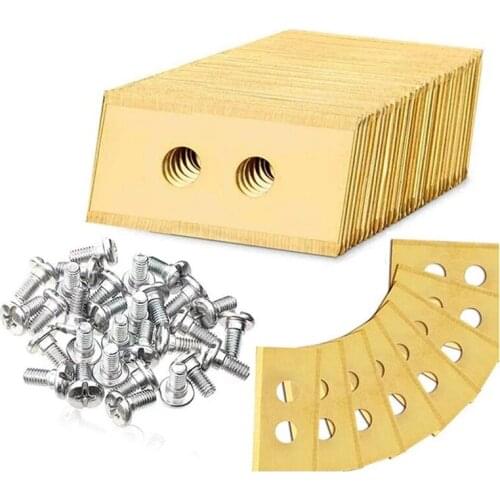 30 Pcs/Set Double Hole Lawn Mower Blade Gold 30 Screws Suitable for Worx Landroid Intelligent Robot Lawn Robot Blade