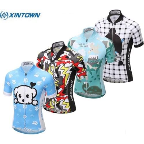 Cute Jersey Children Cycling Jersey and Kids Short Sleeve XINTOWN Breathable Summer Bicycle Bike Clothes Ropa Ciclismo Tops
