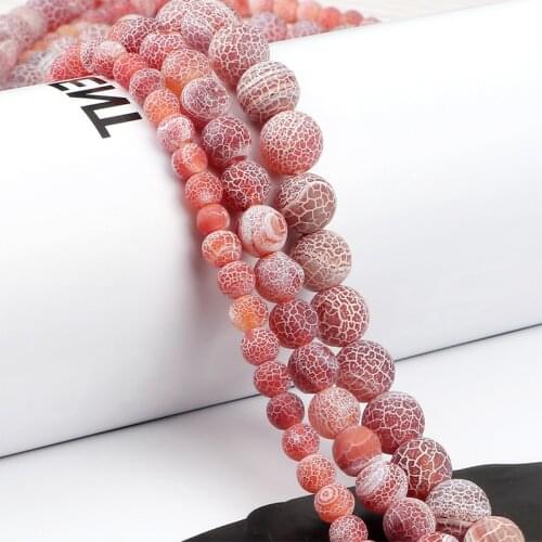 Fashion Natural Stone Round Loose Beads Red Weathered 6/8/10mm Bracelet Necklace Handicraft DIY For Jewelry Making Accessories