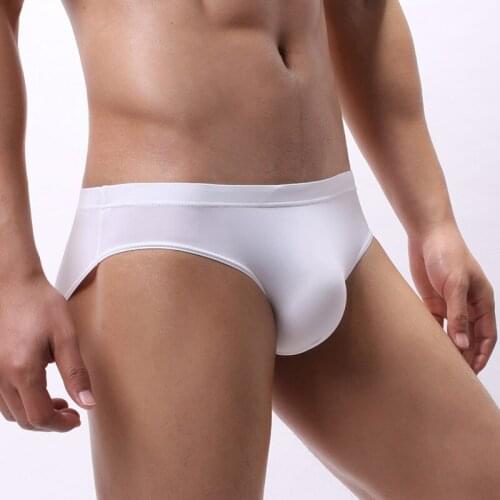 Fashion Men Ice Cool Breathable Briefs Male Mid-Waist Nylon Thin Comfortable Healthy Underpants Man Sexy Underwear