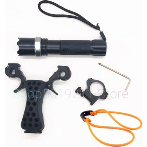 High-power shooting slingshot flashlight shooting powerful catapult and rubber band shooting indoor and outdoor entertainment