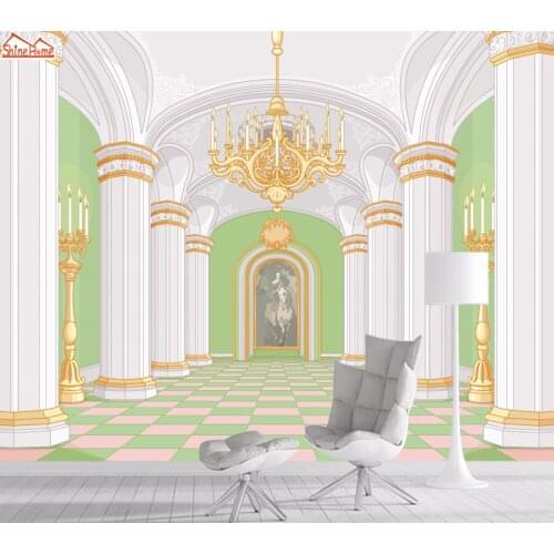 Cartoon Beauty Hall Mural Photo Wallpaper 3d Wall Paper Papers Home Decor Wallpapers for Living Room Self Adhesive Murals Rolls