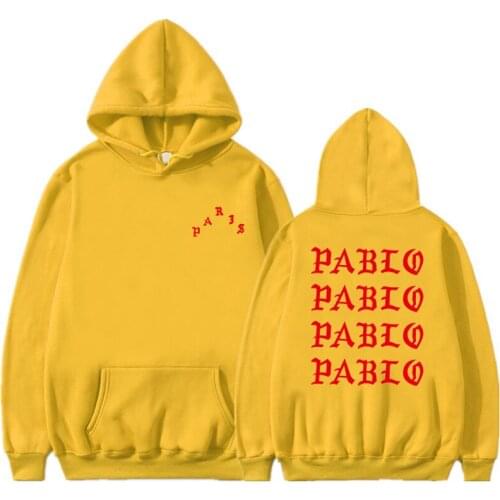 I Feel Like Pablo red Letter Printing Men Hoodies Sweatshirts Hip Hop Men Women Streetwear Rapper Clothing Fleece Pullover Tops