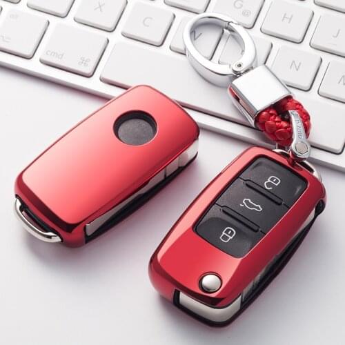 Soft TPU car key cover case shell fob for VW Golf Bora Jetta POLO GOLF Passat For Skoda Octavia A5 Fabia For SEAT Ibiza Leon