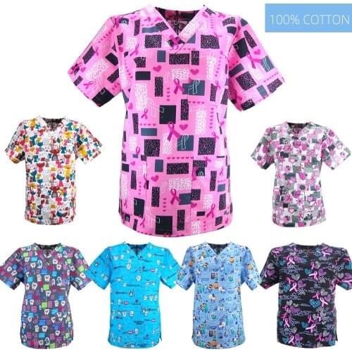 Wholesale Working Scrubs Tops and caps Nursing Uniform for Women Men Lab Dental Clinic Doctors Nurse Spa Fashion Uniforms New