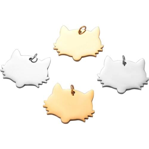 3pcs Mirror Polished Stainless Steel Wolf Jewelry Charm Wolf Head Animal Army Pet ID Dog Tag Pendant 2 Colors wholesale